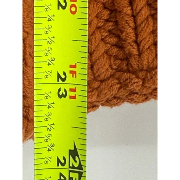 Free People Cowl Neck Chunky Knit Sweater Rust Orange Womens Sz M - Picture 3 of 8